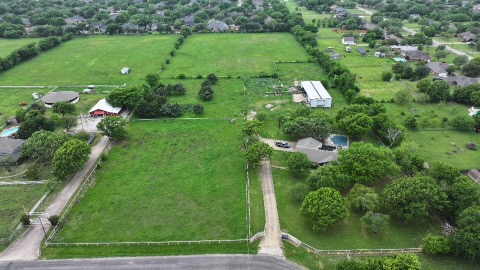 Aerial — fence lines and property access